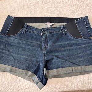 Ingrid & Isabel  Denim Maternity Midi Shorts